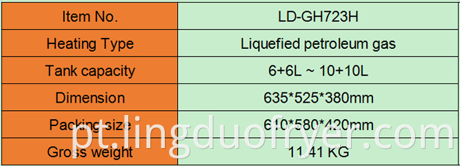 6l Double Baskets Gas Fryer Product Details